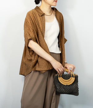 シアーフロッキードットブラウス