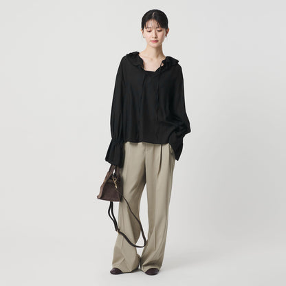 ラッフル スキッパーブラウス