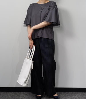 【接触冷感】スムースポンチフレアカットソー