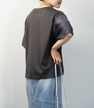 はしごレースシルケットカットソー