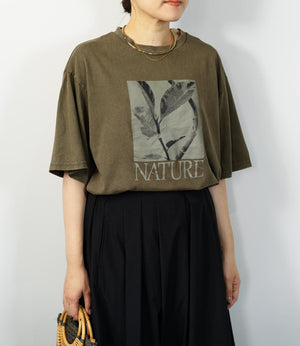 ボタニカルプリントオーバーTシャツ