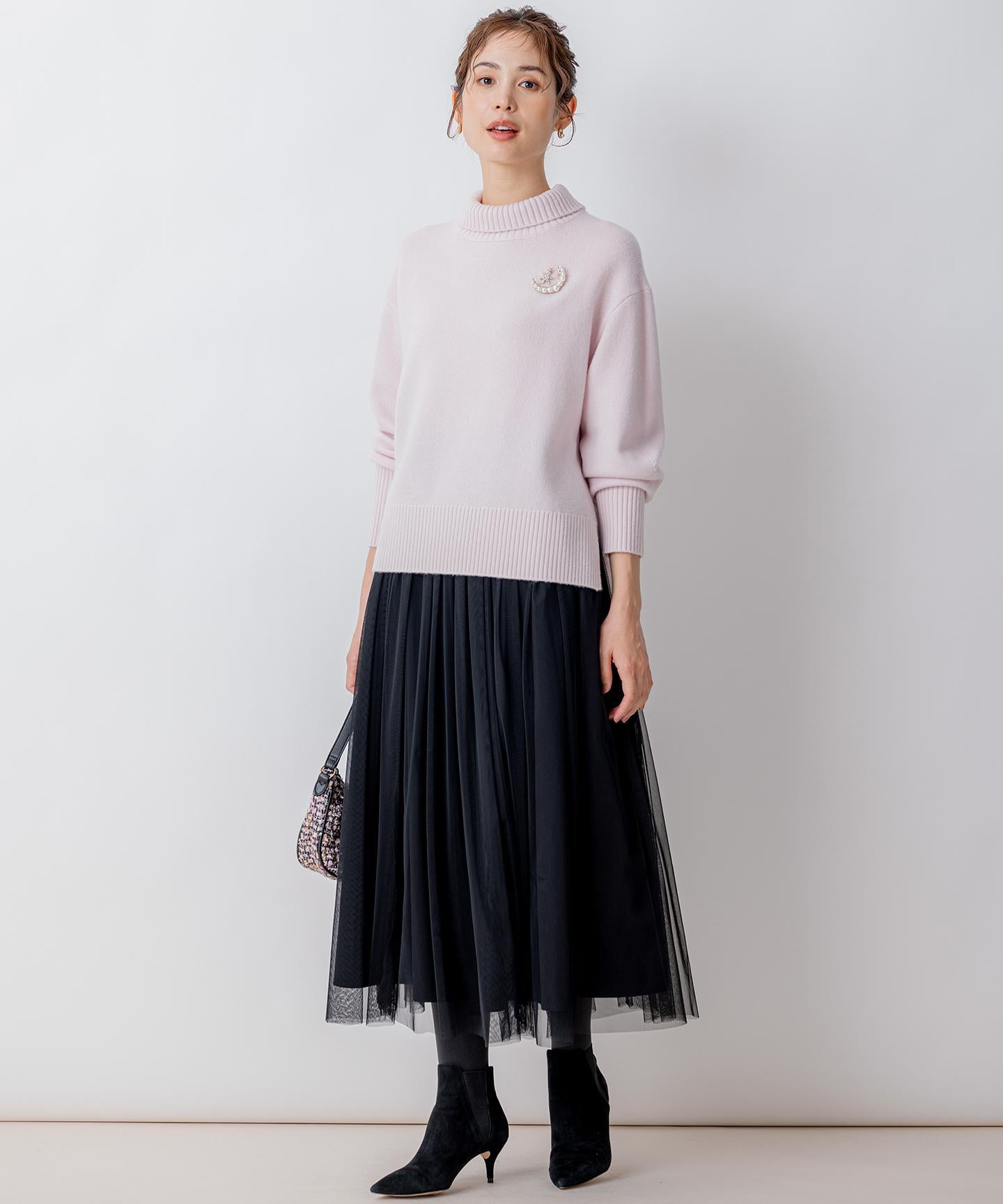 ウールカシミヤミックス ロールネック ニット