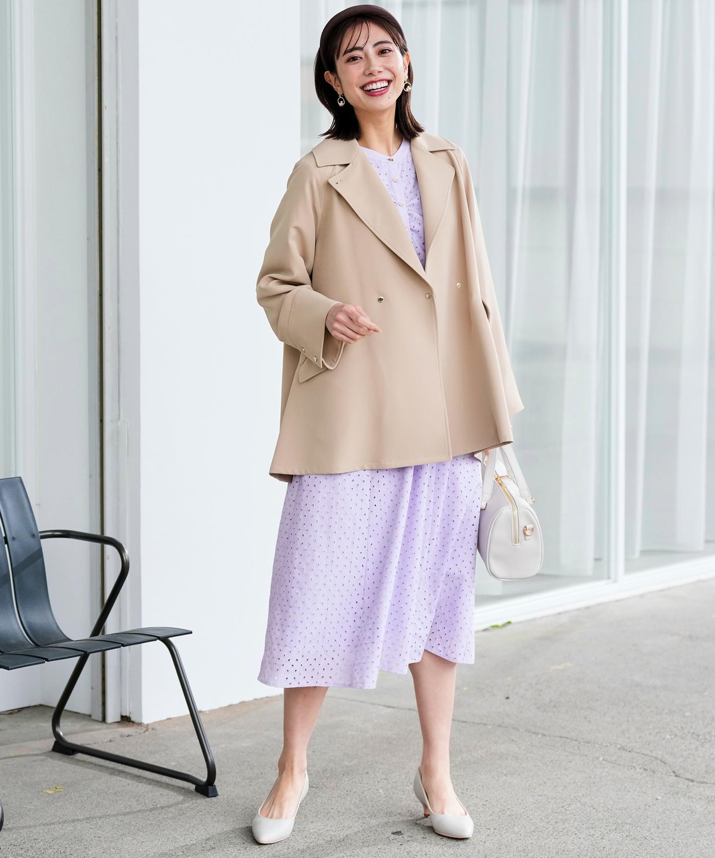 エレカジストレッチミドルトレンチ コート