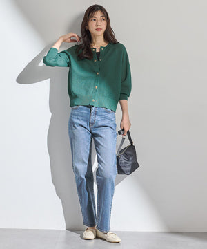 シアーニットショートカーディガン