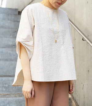 サッカーストライプブラウス