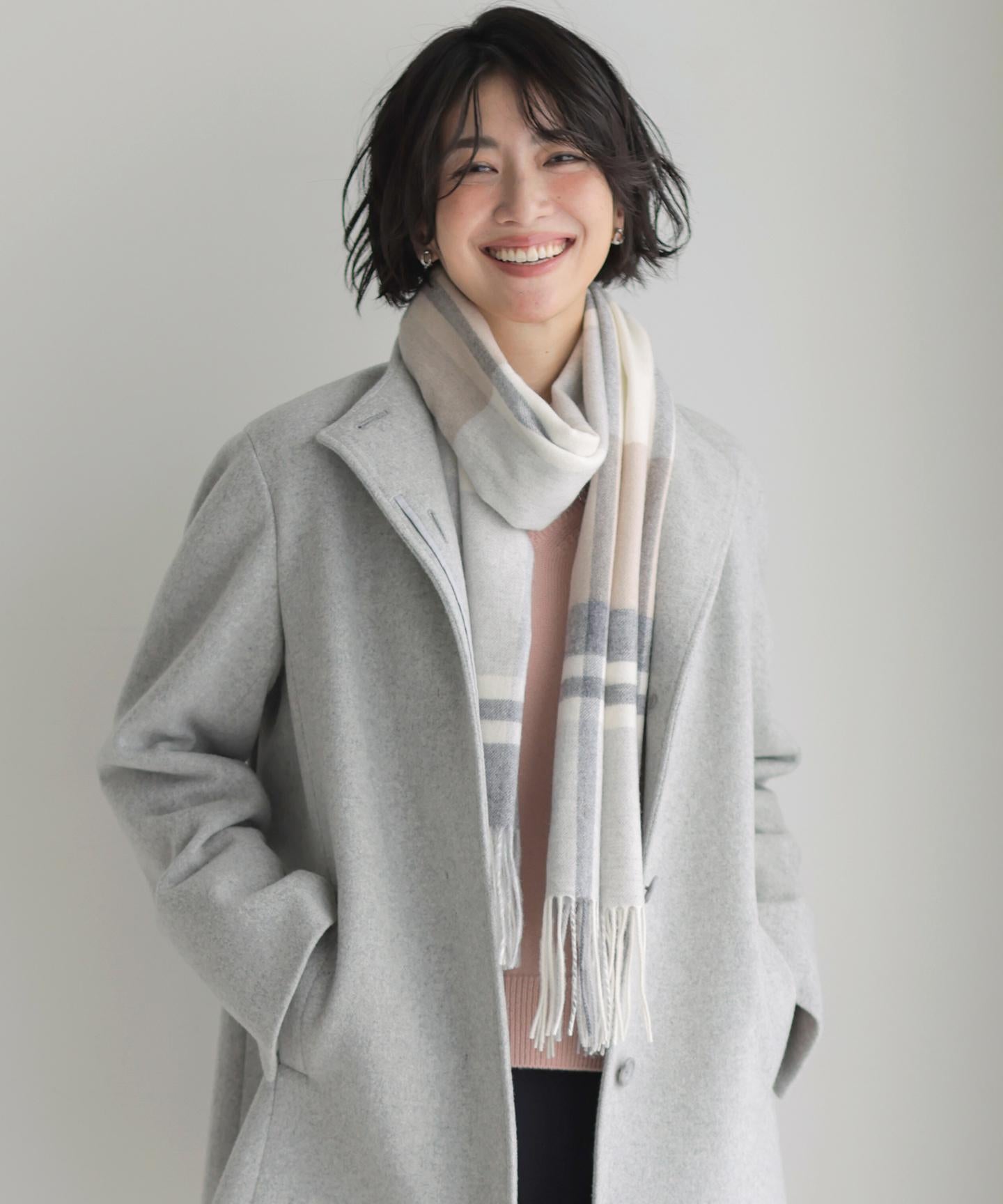 カシミヤチェック マフラー