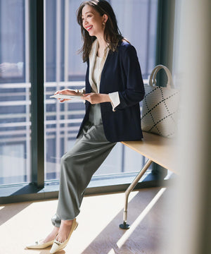 ドレープサテン 2WAY ドロスト パンツ