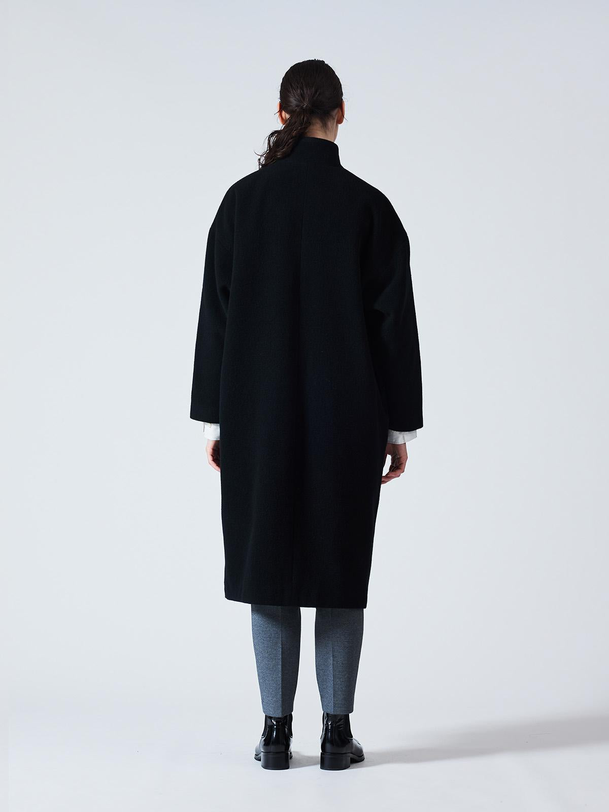 mizuiro ind ウールブレンドスタンドカラーコート