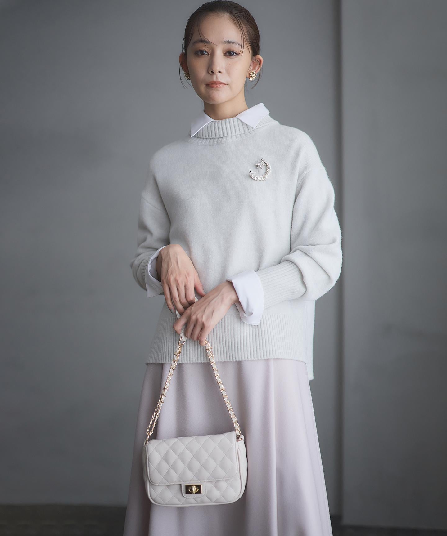 ウールカシミヤミックス ロールネック ニット