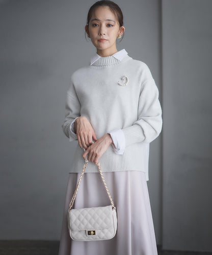 ウールカシミヤミックス ロールネック ニット