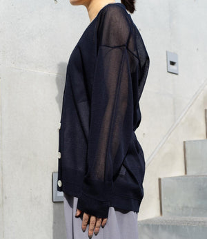 シアーVネックカーディガン