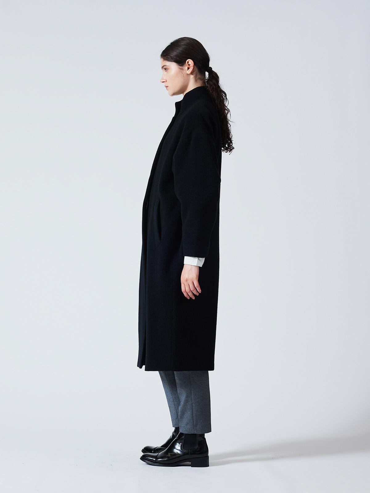 mizuiro ind ウールブレンドスタンドカラーコート