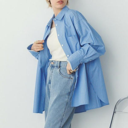 ストライプオーバーシャツ