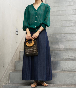 シャープネックシアーカーディガン