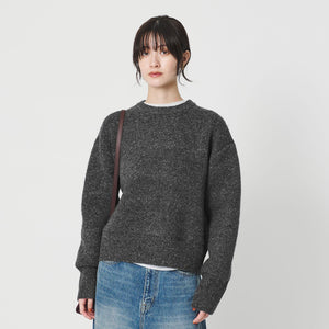 ウールブレンド シルクネップ ニットプルオーバー