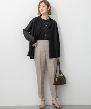 シアー ダブルブレスト ニット ジャケット