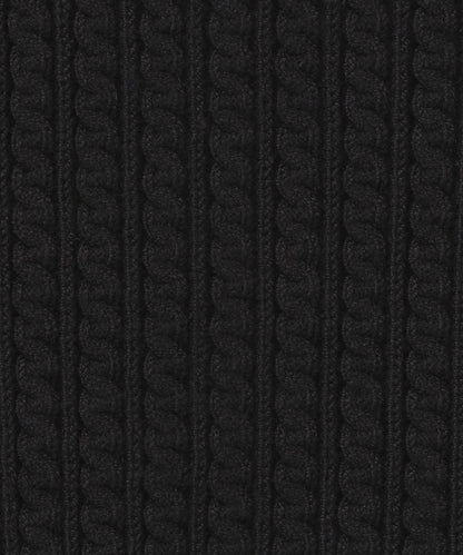 ケーブル柄ボトルネックニット