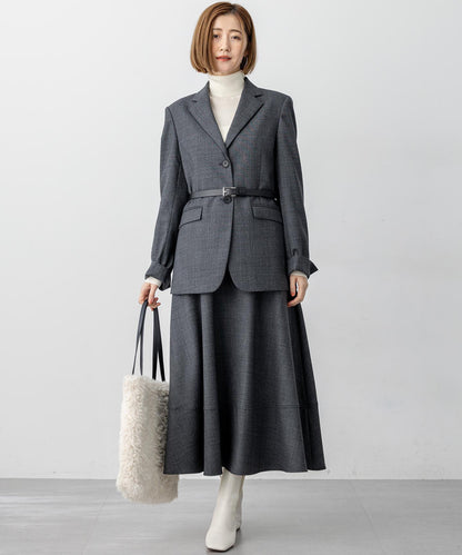 ウーステッドウール リブタートル ニット