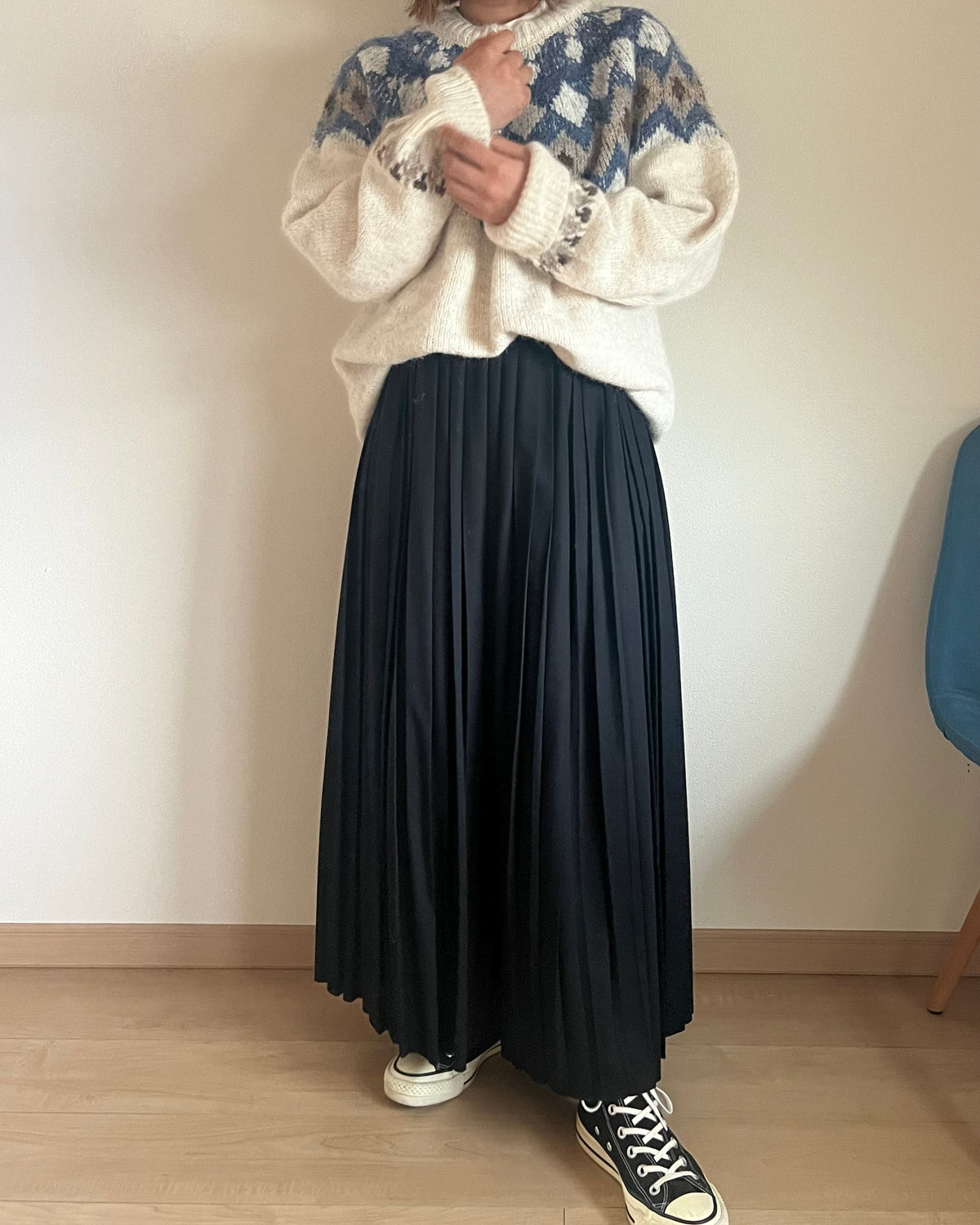 ノルディック柄オーバーサイズニット