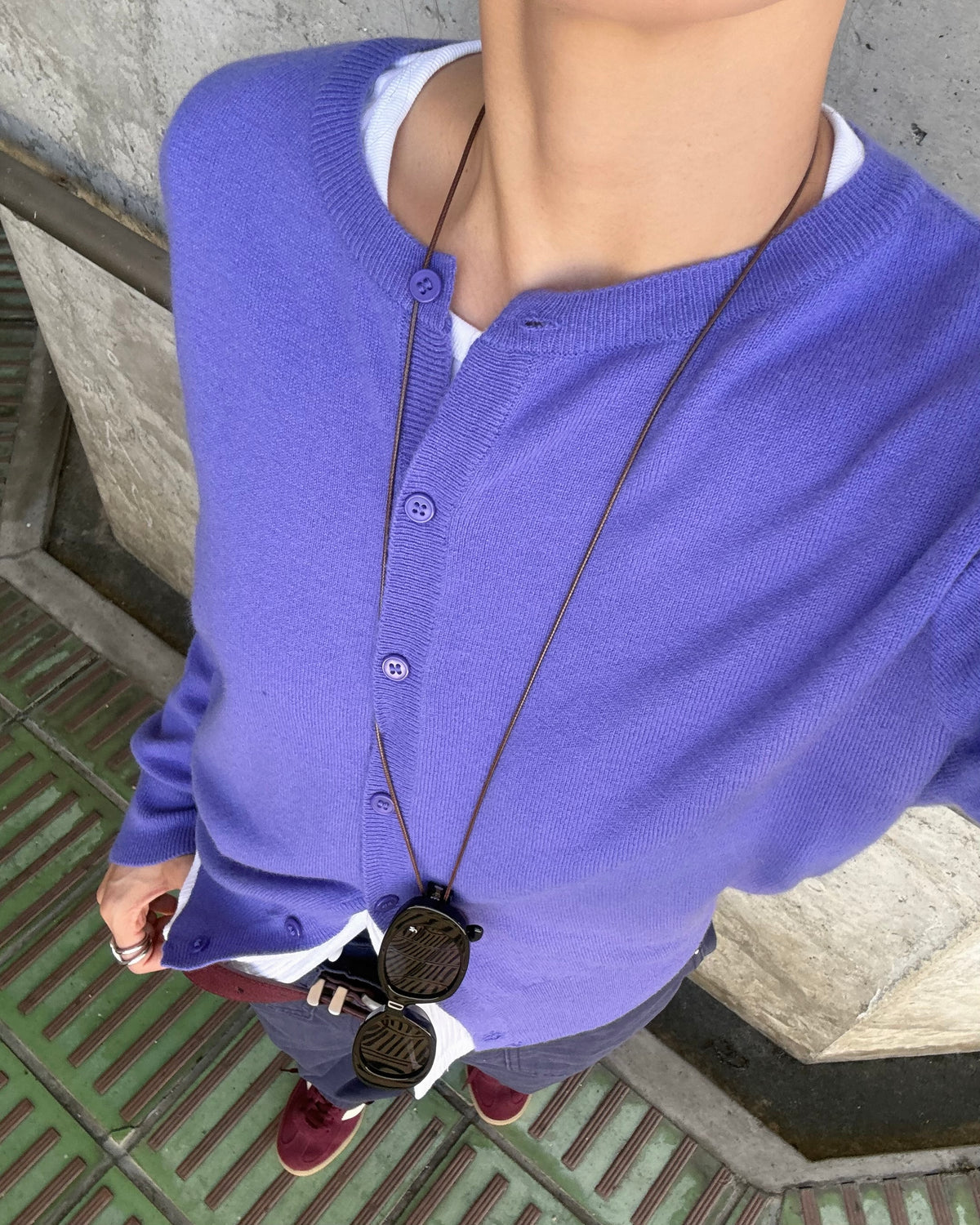カシミア混カーディガン