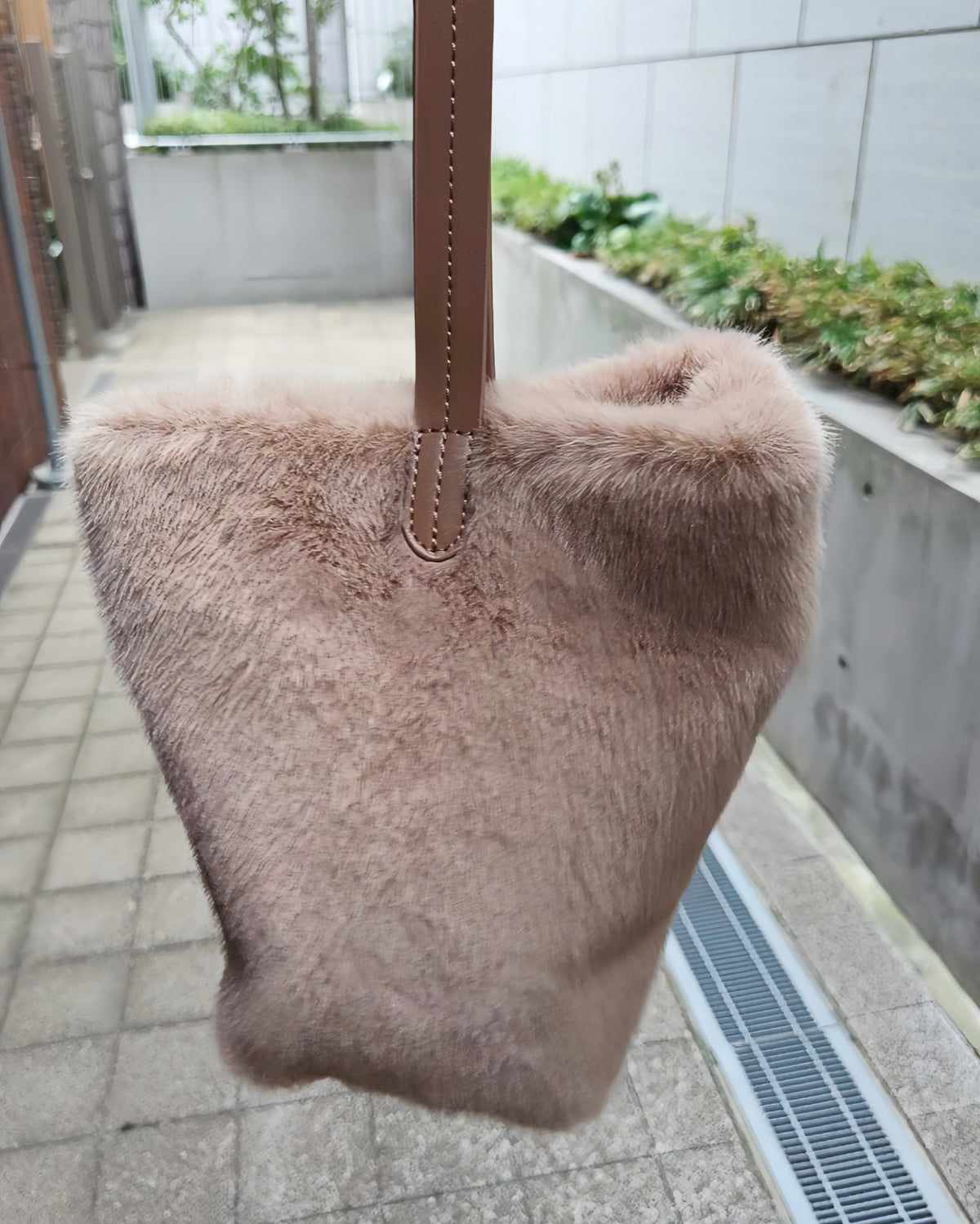 ファーバケットバッグ