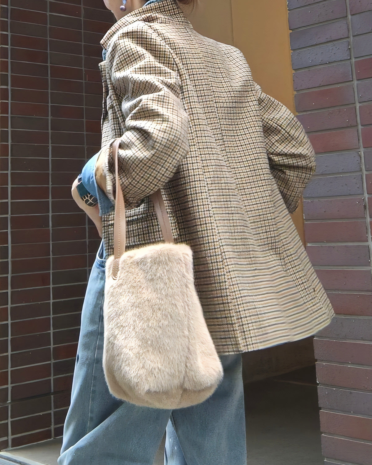 ファーバケットバッグ