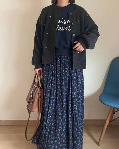 刺繍ロゴスウェットプルオーバー