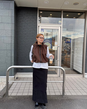 ハイネックドロストベスト