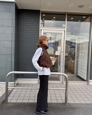 ハイネックドロストベスト