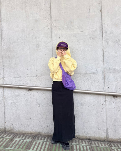 ボタンフーデッドクロップドスウェット