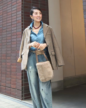 ファーバケットバッグ