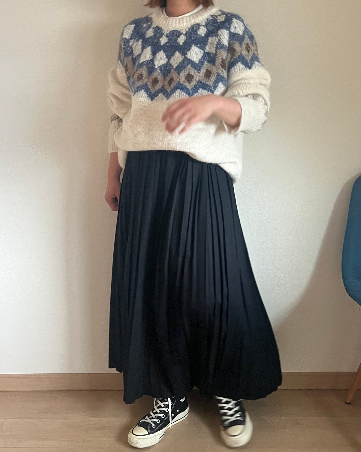 ノルディック柄オーバーサイズニット