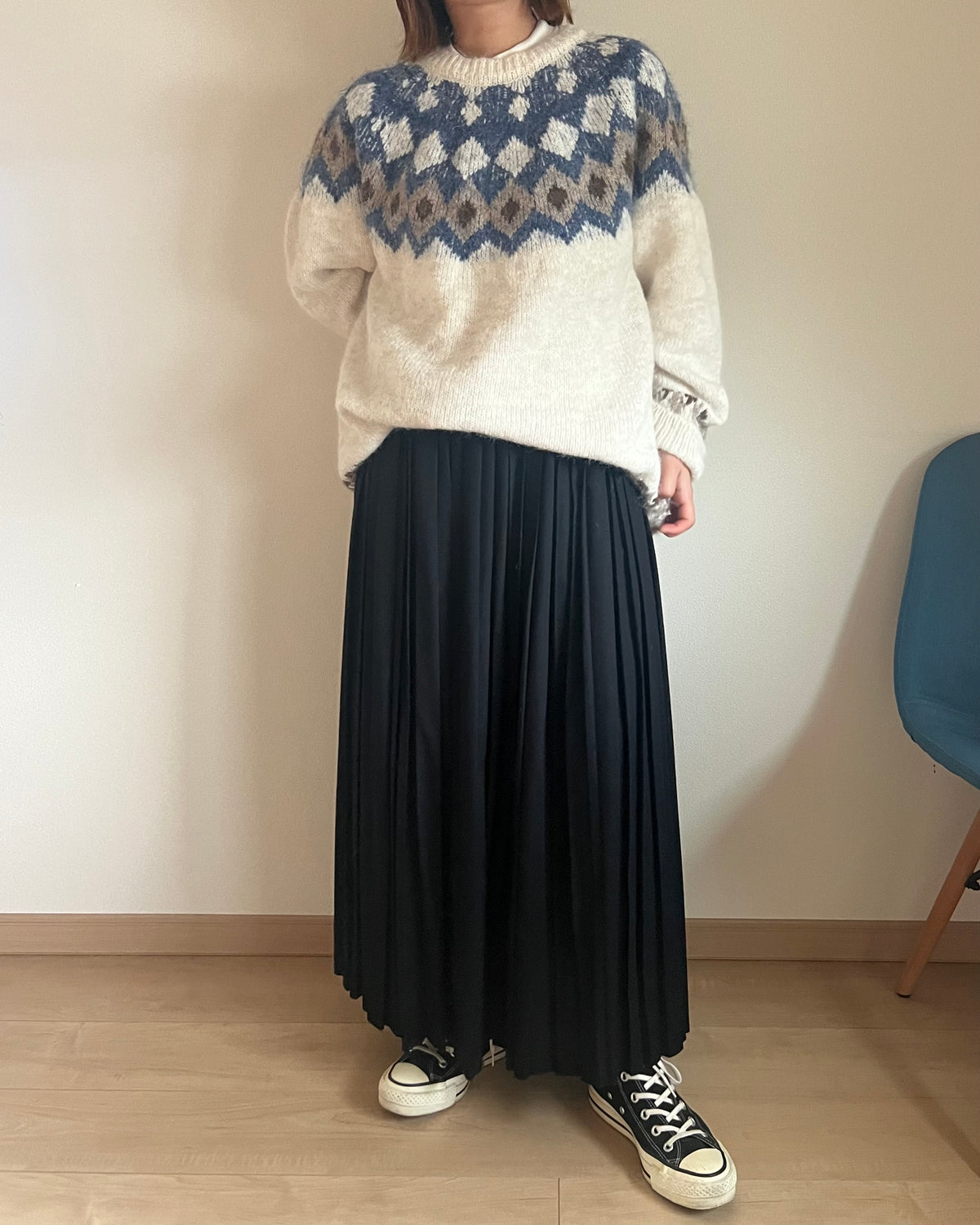 ノルディック柄オーバーサイズニット