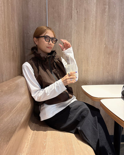 ハイネックドロストベスト