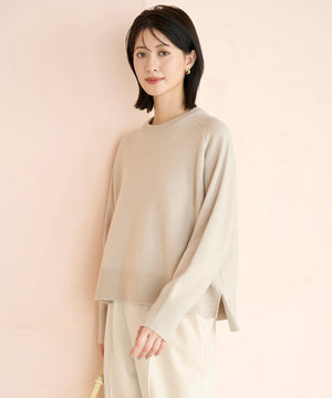 カシミヤブレンド クルーネックニット