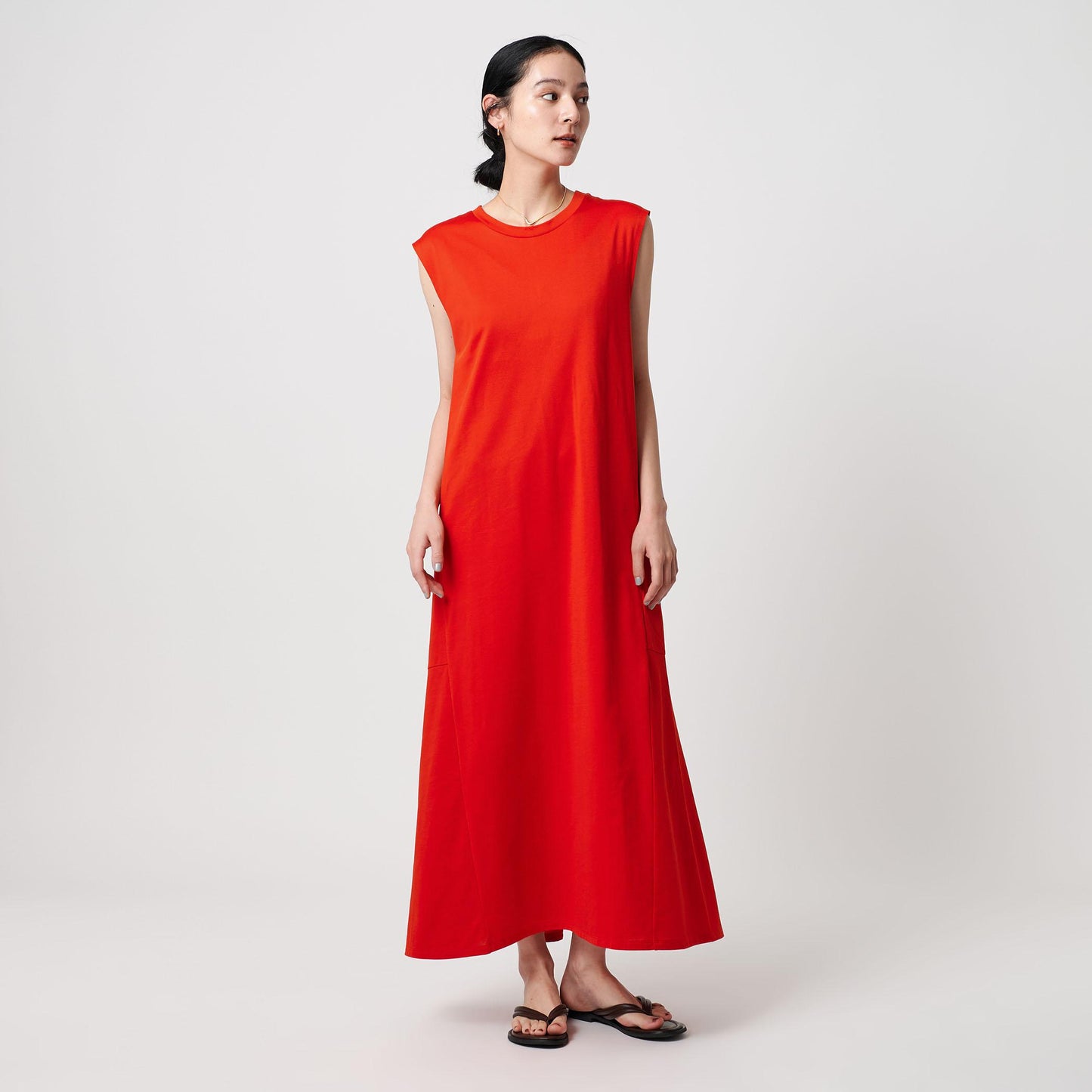 【WEB限定 Wardrobe DAILY MINIMAL】ティアード フレンチスリーブワンピース 接触冷感 吸水速乾