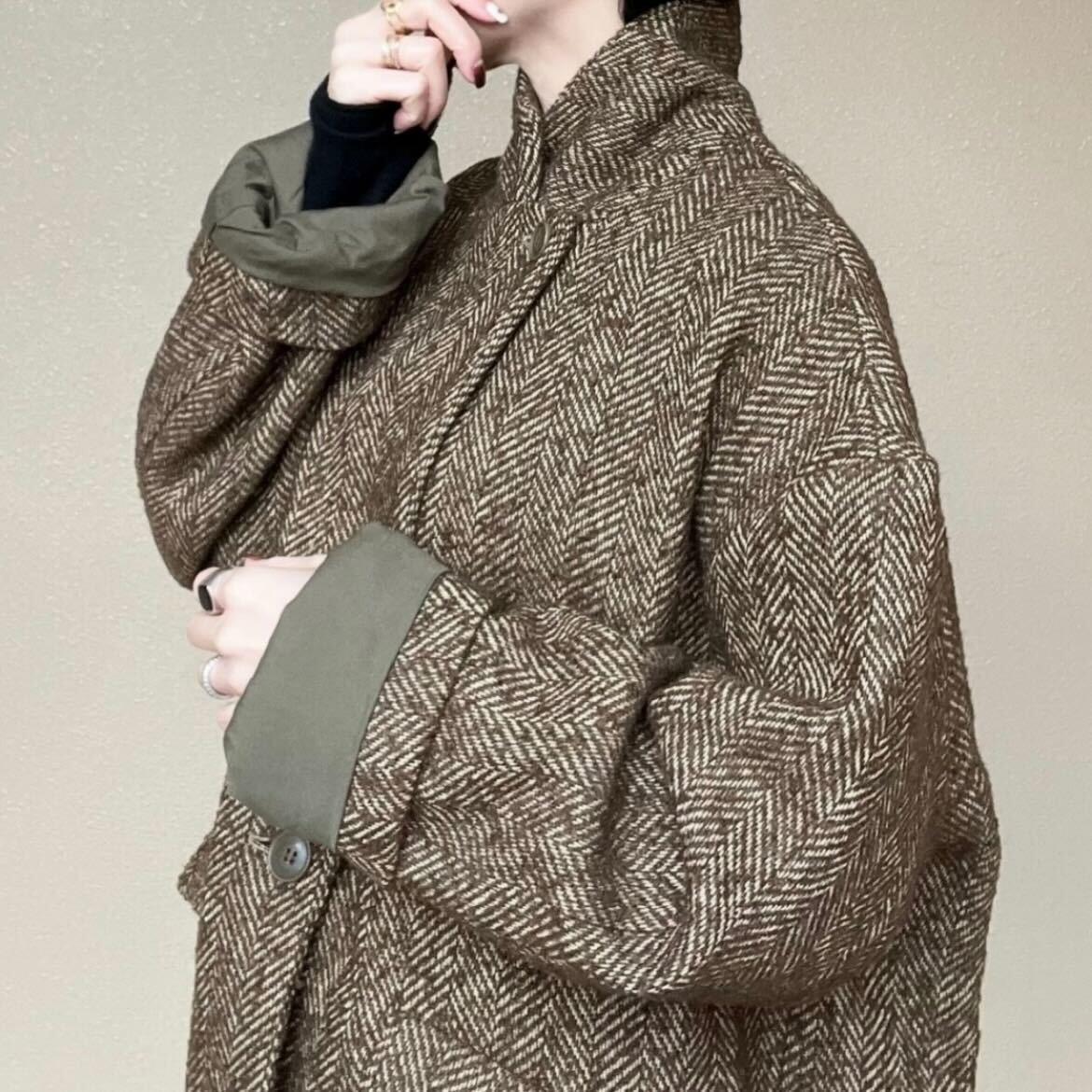 ヘリンボーンジャケットコート