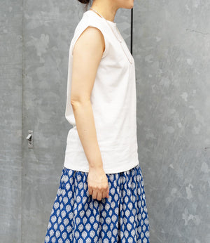 USAコットンコンパクトノースリーブカットソー