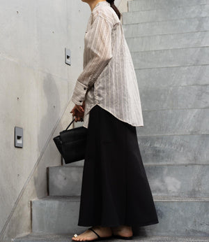 シアーストライプパイピングシャツ