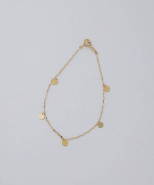 ハートパーツプレートチェーンブレスレット