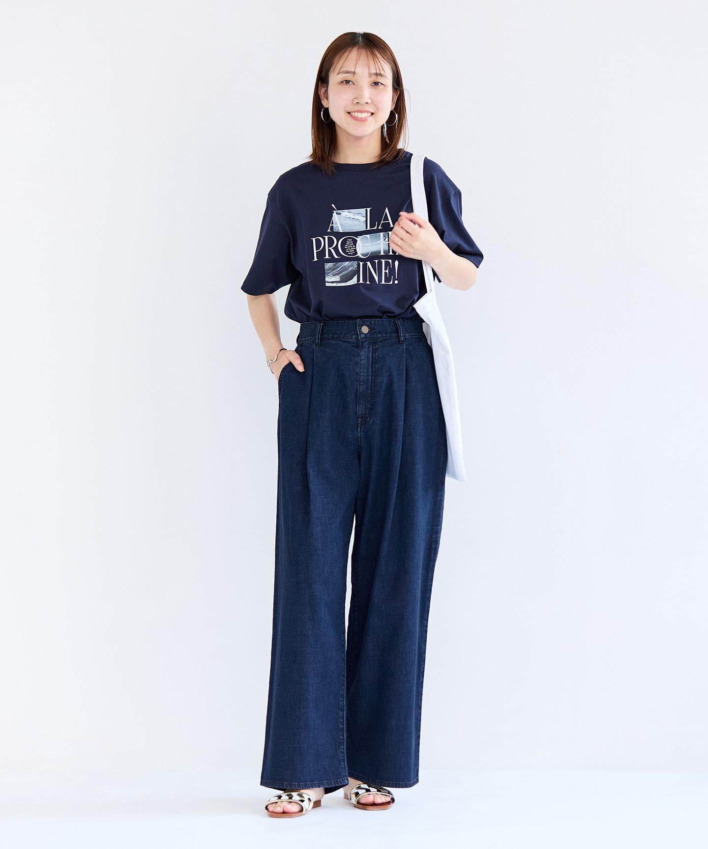 UNFILO DENIM LIGHT タックワイドパンツ
