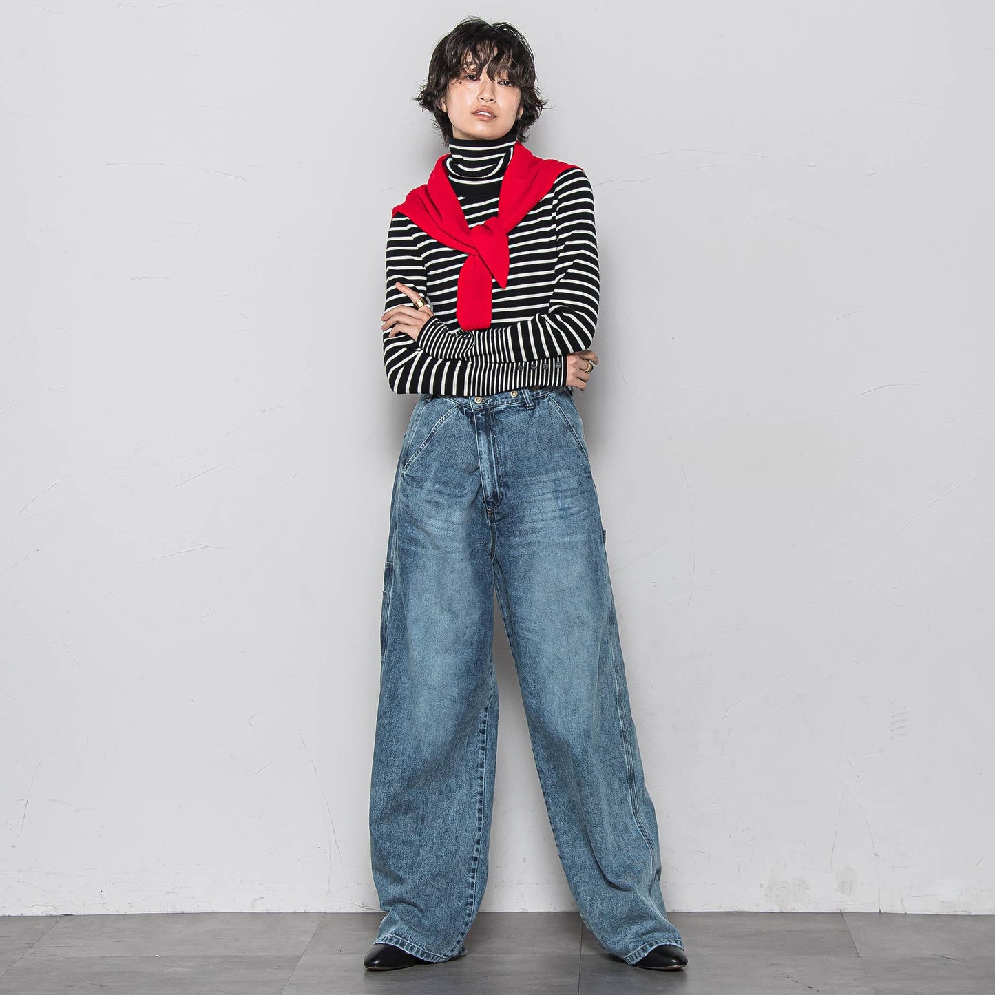 リブタートルニットプルオーバー≪手洗い可能≫