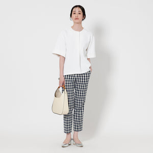 シャイニー ギンガムチェック パンツ