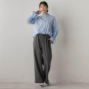 襟フリルブラウス≪洗濯機で洗える≫