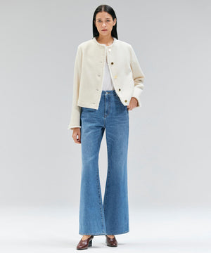 MULLIN / ウールツイードメタルボタンノーカラージャケット