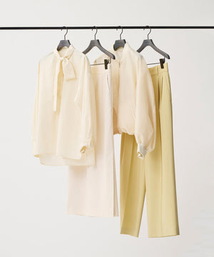 シルクライクタフタ ボウタイブラウス