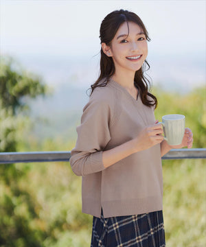 ラグランニットトップス