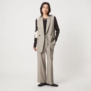 ツイードライク ジレ マシンウォッシャブル 帯電防止