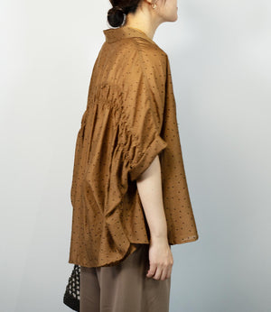 シアーフロッキードットブラウス