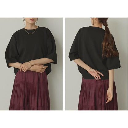 ぽわん5分袖ニットプルオーバー